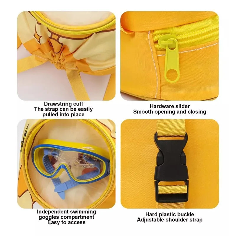 Waterproof Kids Beach Bag | Cartoon Drawstring Backpack