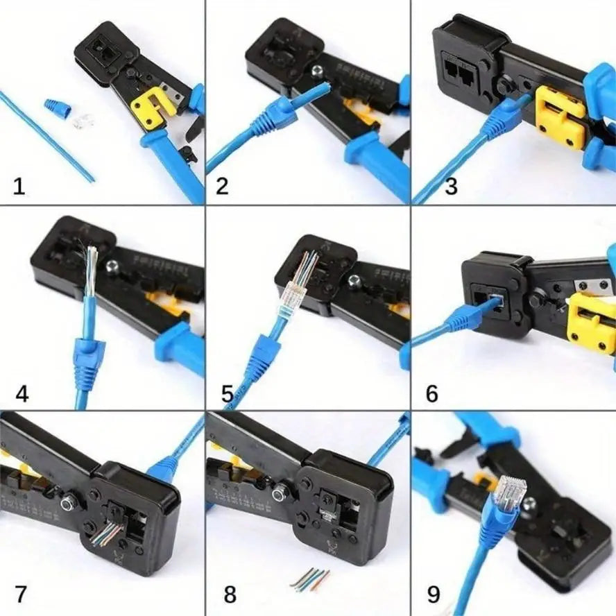 Crimping Tool Ethernet Crimper Cat6 Cat5 Cat5e RJ45 Pass Through