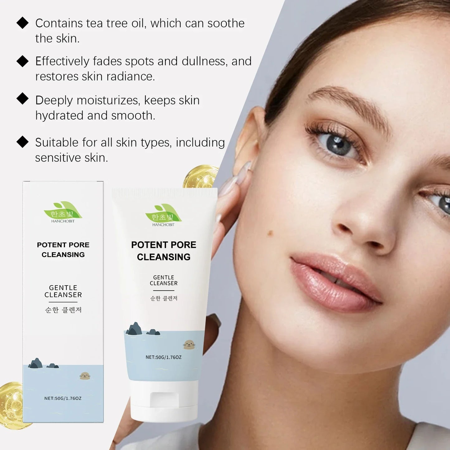 HANCHOBIT Moisturizing Face Cleanser – Hydrating & Pore Refining