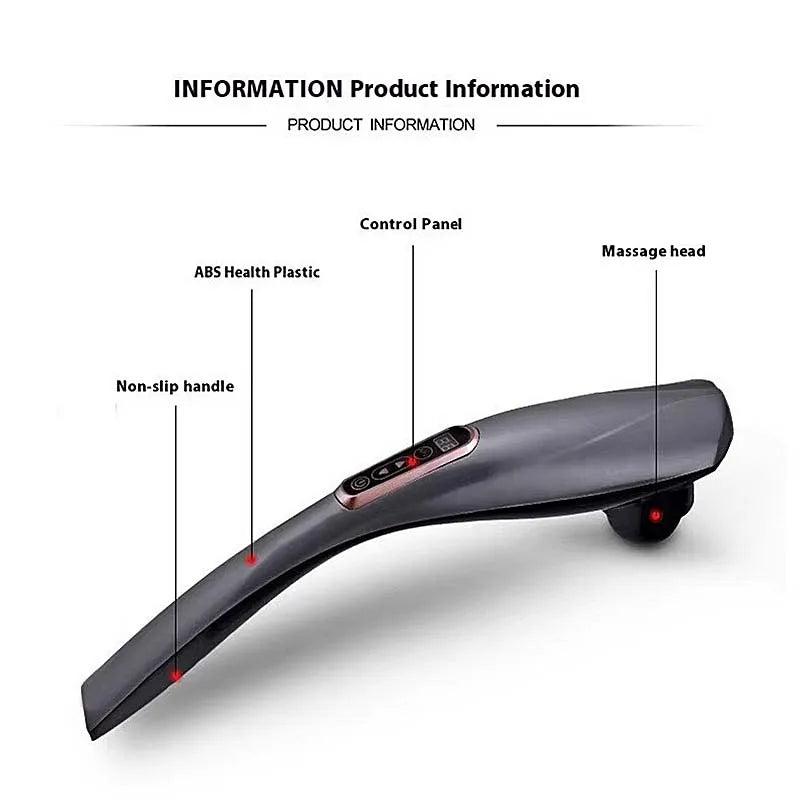 6 in 1 Electric Neck Massage Hammer Massage Back Relax Multifunction Cervical Vertebra Roller Massage Stick Peaceful Pleasures Health and Wellness