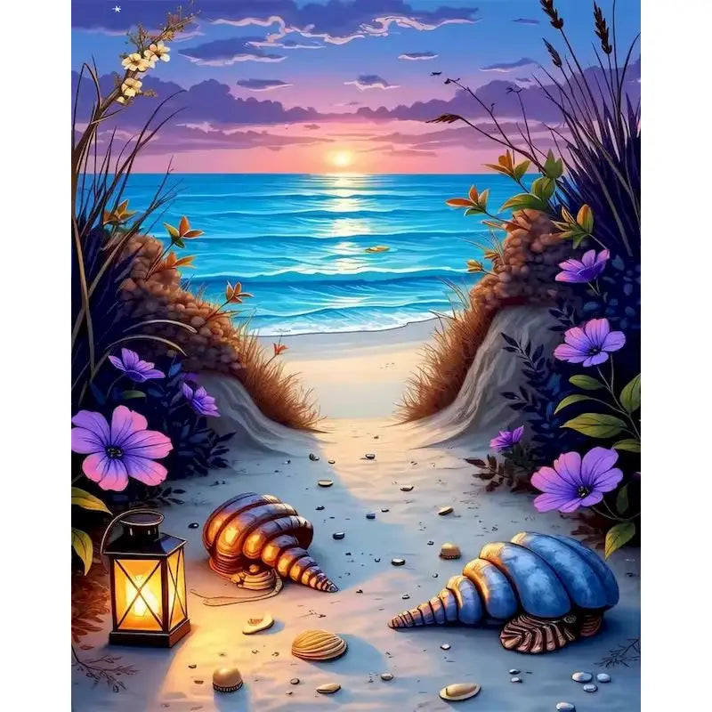 GATYZTORY Oil Painting By Numbers Frame Canvas Painting Sunset Seascape Number Painting Wall Decor Diy Gift Drawing By Number Peaceful Pleasures Health and Wellness 111-2 40x50cm Unframed