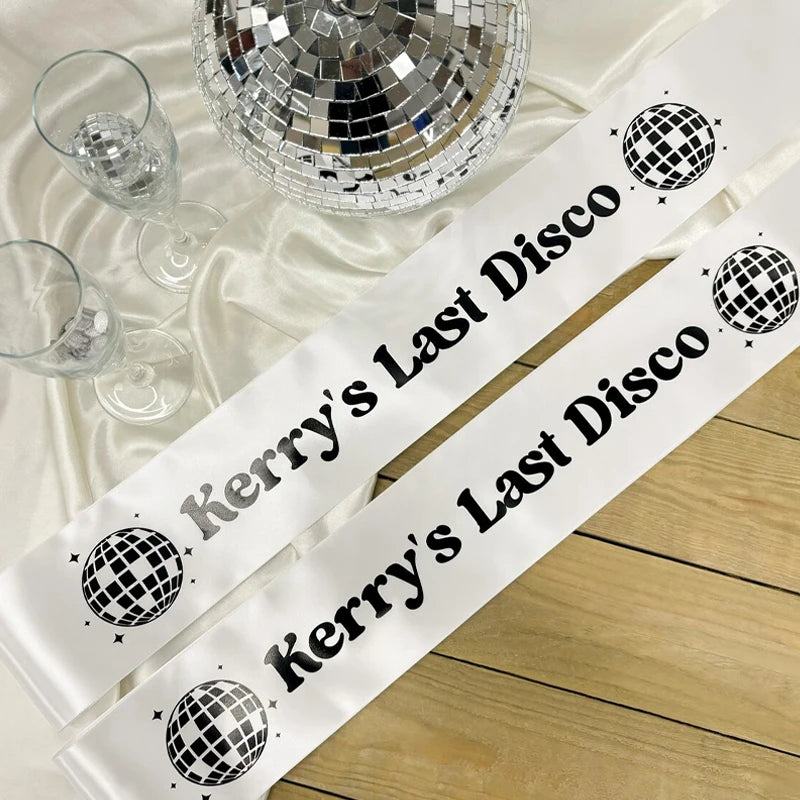 Last Disco Bachelorette Party Sash | Custom Retro Bride Sash