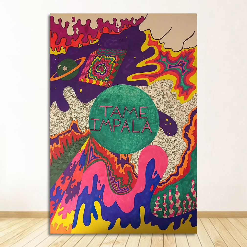 And Prints Rock Music Band Tour Art Canvas Painting Wall Pictures For Living Room Home Decor New Tame Impala Psychedelic Poster Peaceful Pleasures Health and Wellness