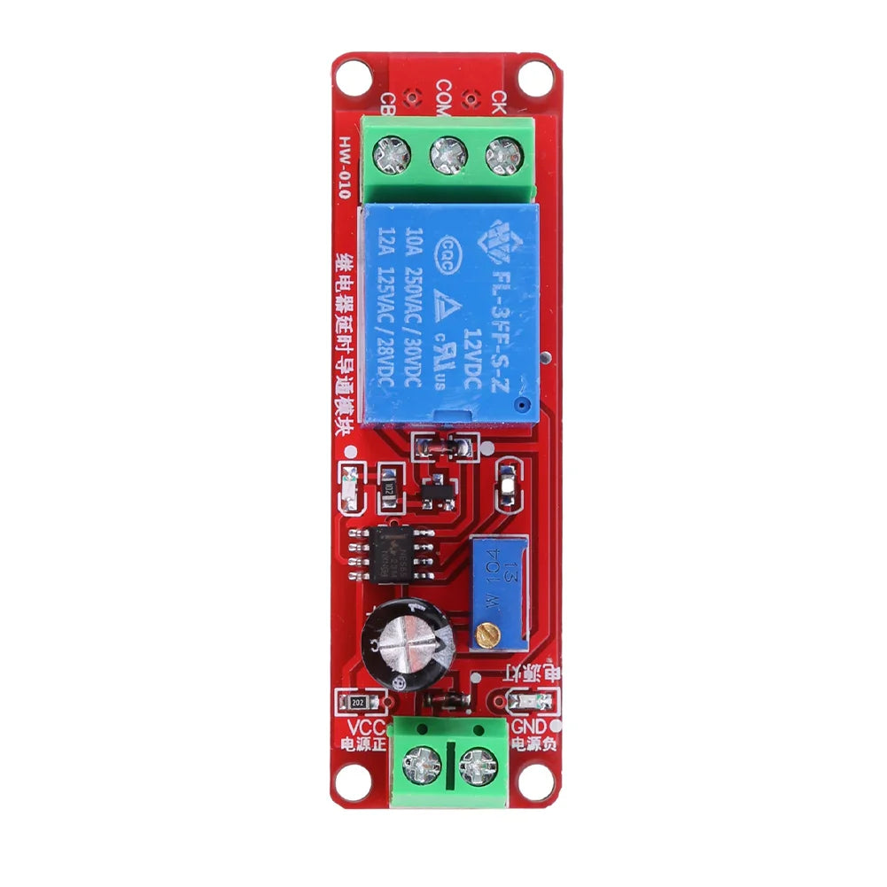 NE555 Delay Timer Relay Module 5V/12V – 0–10S Adjustable Switch