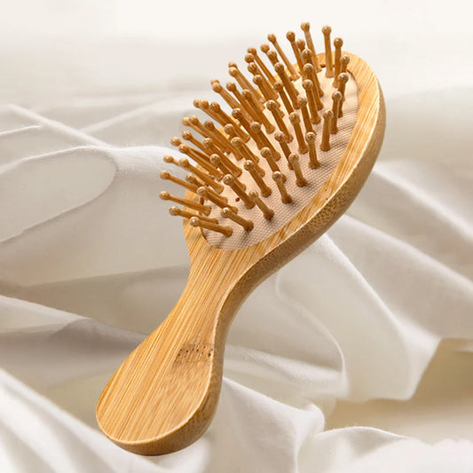 Natural Bamboo Air Cushion Hair Brush – Anti-Static Detangler Bamboo Hair Brush Oasis Select 444-7-02