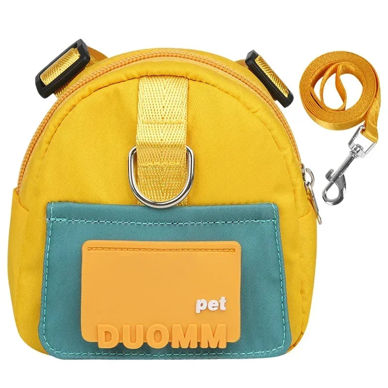 Pet Snack Storage Bag with Leash Large-capacity Multifunction Dogs Backpack Adjustable Harness Backpack Suitable Pet Travel Walk Peaceful Pleasures Health and Wellness bag
