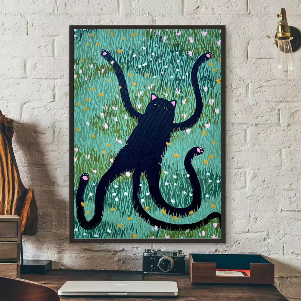 Funny Cute Cat Poster HD Waterproof Wall Art – Home Decor Wall Art Poster Peaceful Pleasures Health and Wellness z13 40X50cmNoframe