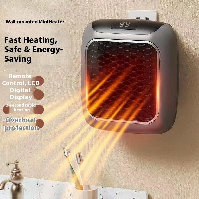 HOMEFISH 500W Portable Mini Electric Fan Heater with Remote
