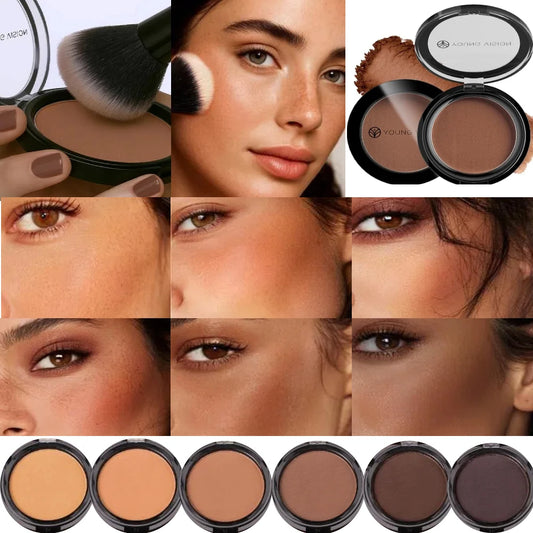 Silky Matte Bronzer & Contour Powder Palette – 6 Shades Contour Bronzer Powder Peaceful Pleasures Health and Wellness