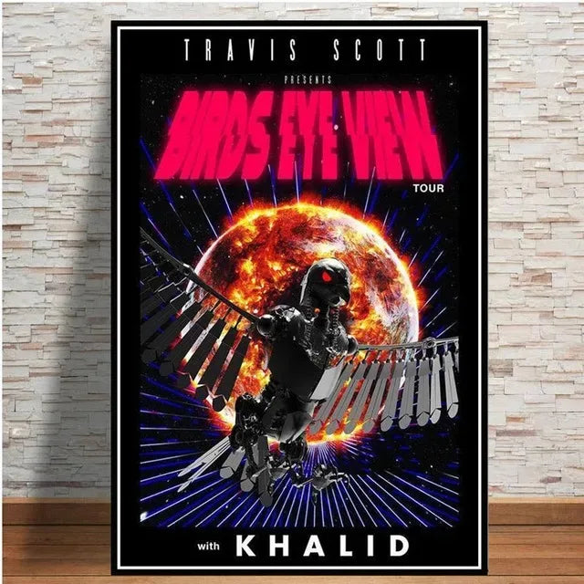 Travis Scott Astroworld Rodeo Canvas Poster | Rap Wall Art