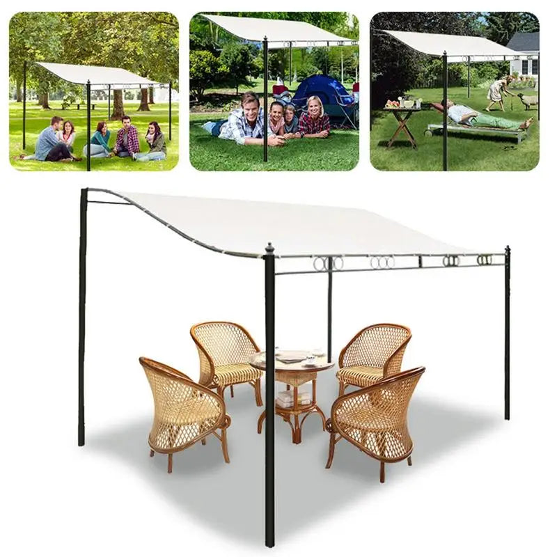 3x2.6m 300D Random Color Outdoor Sun Shade Sail Canopy Waterproof Patio Cover UV-Blocking Camping Tarp Patio Covering Peaceful Pleasures Health and Wellness