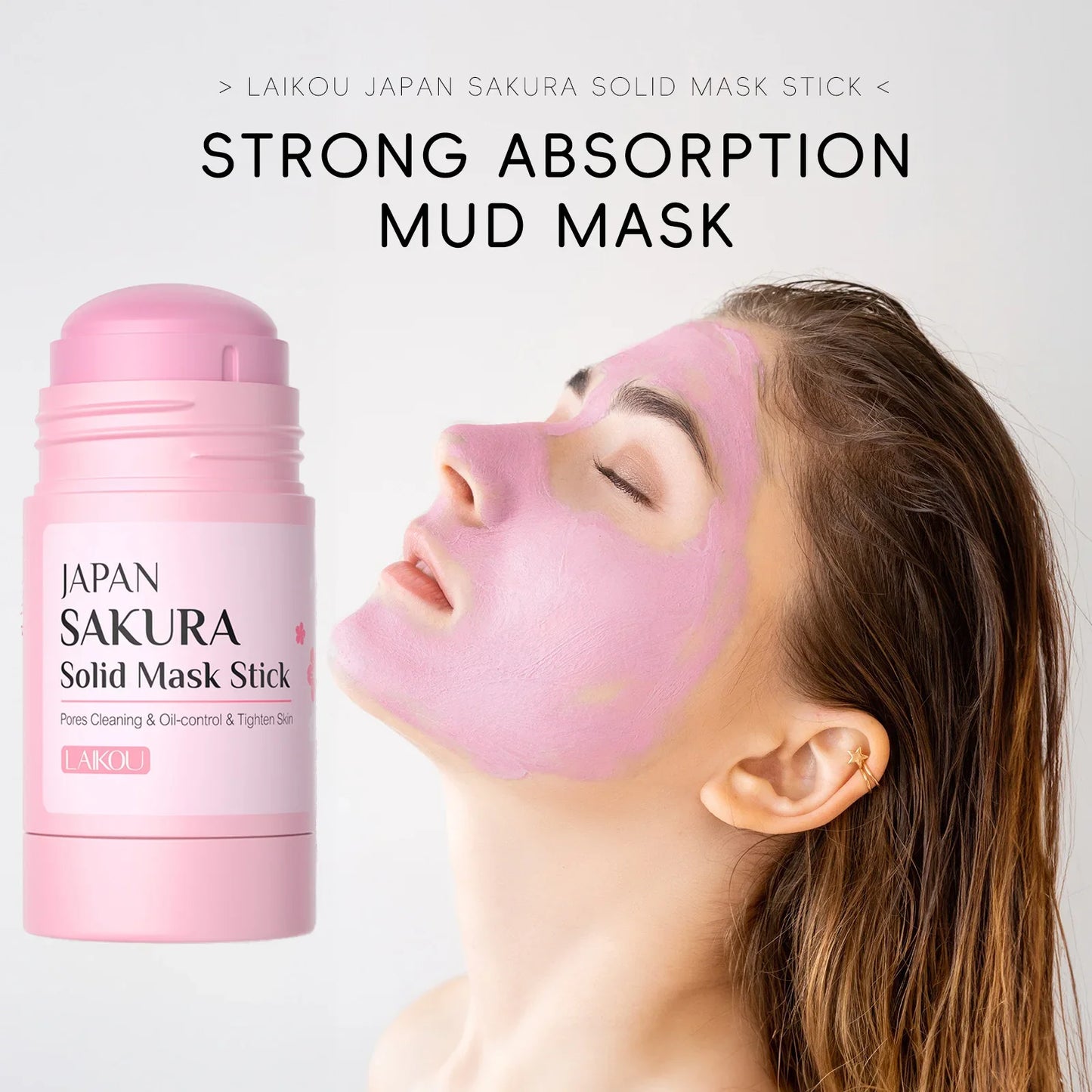 LAIKOU Sakura Mud Mask Stick – Pore Cleansing & Oil Control