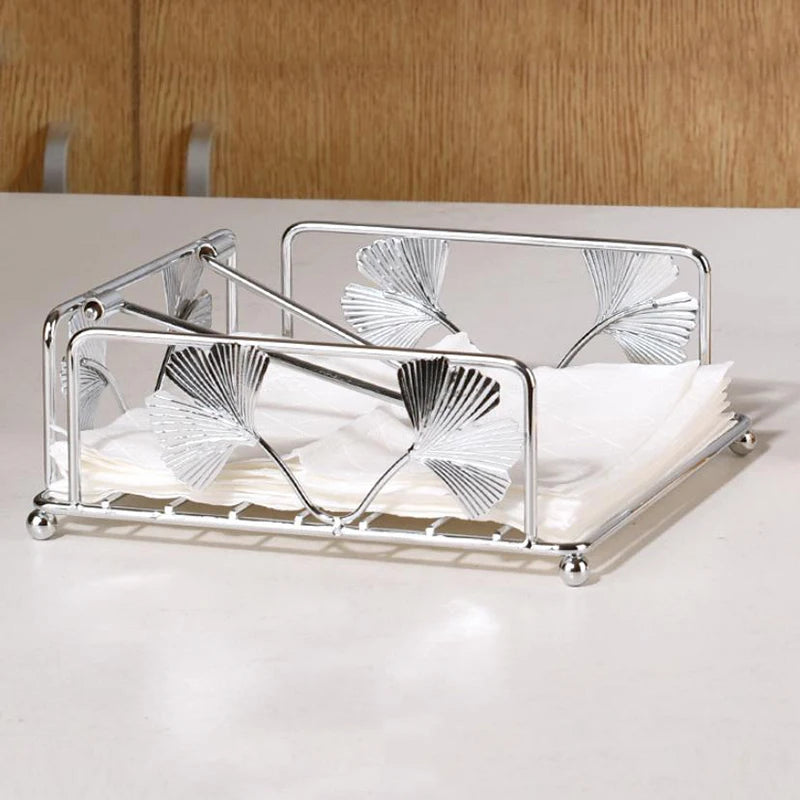 New Rustic Metal Napkin Holder Square Paper Organizer For Kitchen Home Restaurant Cafes - Tabletop Decorative Napkin Holder Peaceful Pleasures Health and Wellness