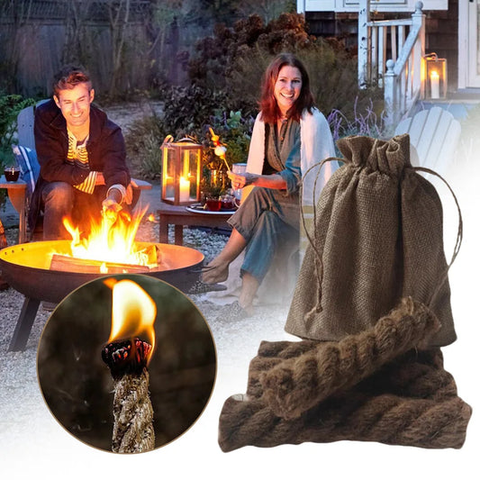 Wax-Infused Hemp Rope Fire Starters Kit – 4pc Weatherproof Fire Starter Kit Oasis Select