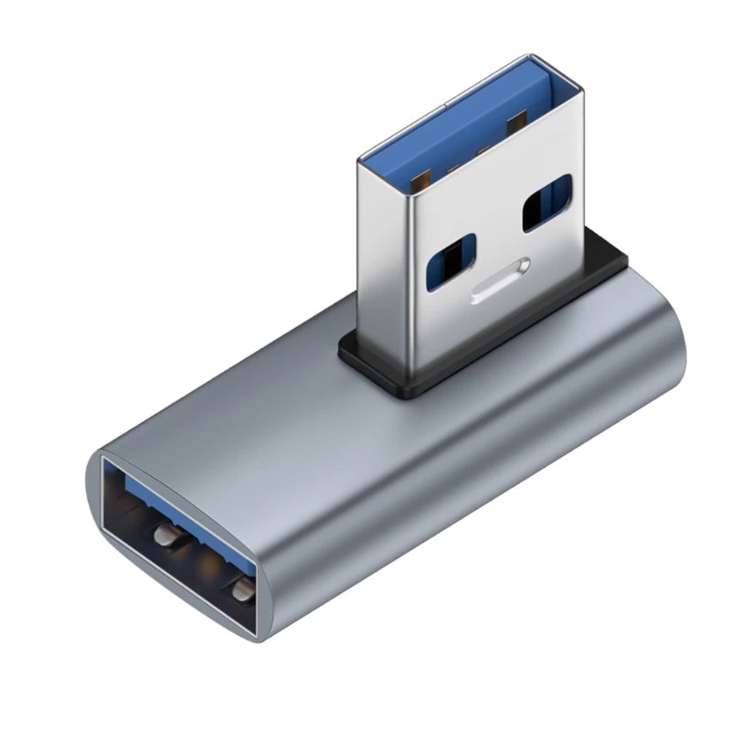 90 Degree USB 3.0 Male to Female Right Angle Extension Adapter USB Upward Elbow Adapter 10Gbps For Laptop PC Connector Converte Peaceful Pleasures Health and Wellness Middle curved front