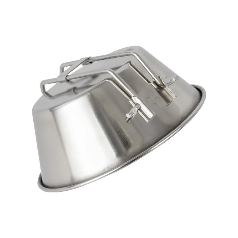 304 Stainless Steel Snow Bowl for Outdoor Camping Hanging Tableware Folding Bowl with Scale Handle Convenient Camping Peaceful Pleasures Health and Wellness