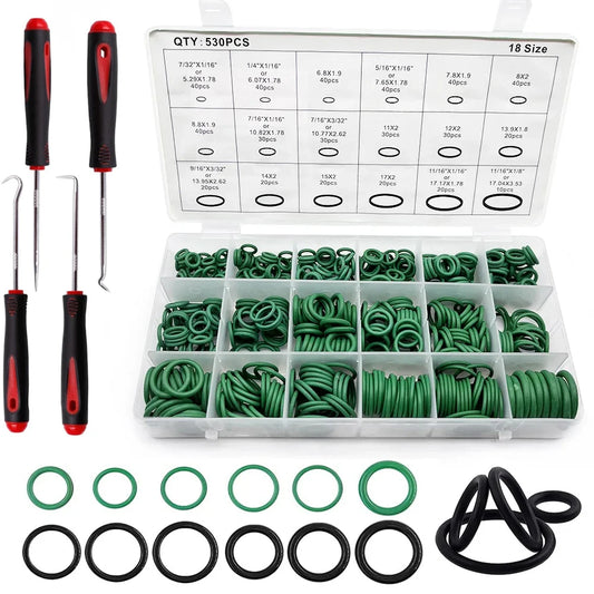 O-Rings Kit Nitrile Rubber Oring Assortment with 4 Hook Set for Various Car Auto Vehicle Repair Plumbing Pressure Washer Air Peaceful Pleasures Health and Wellness