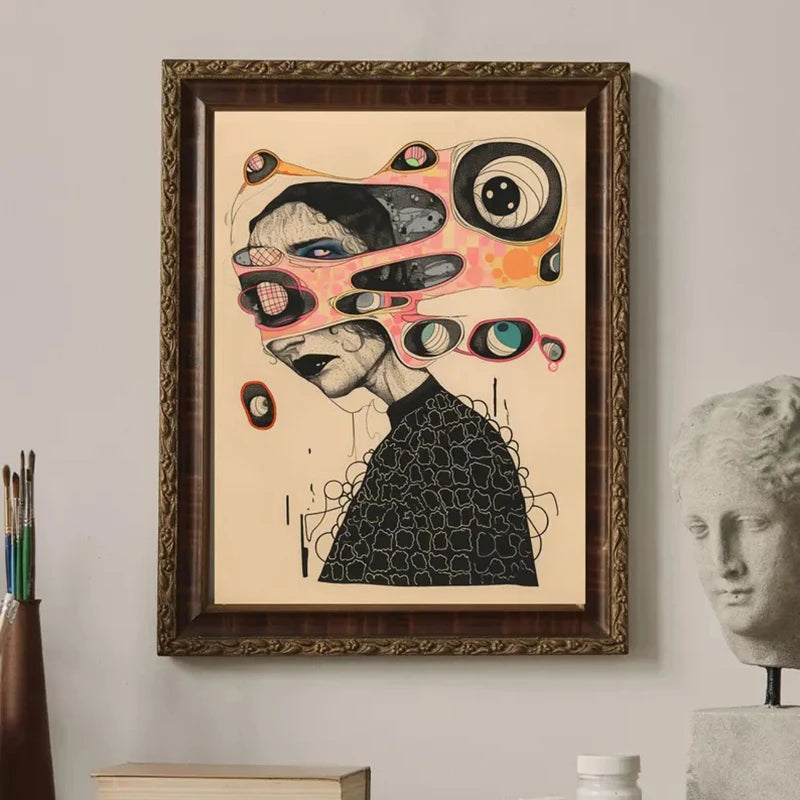 Grid Addiction No.14 Canvas Wall Decorate Surreal Art Beautiful Art Unique Painting Poster Gift Print Pretty Art Cool Wall Print Peaceful Pleasures Health and Wellness