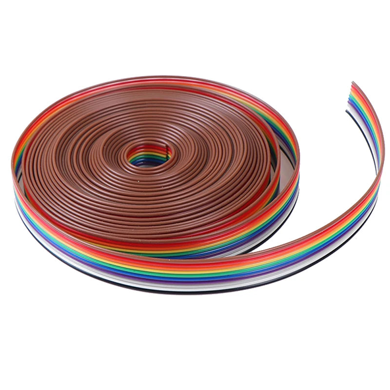 1roll 5 meters/lot Color Rainbow Ribbon Cable Wire Ribbon Cable 10 WAY Flat Cable Peaceful Pleasures Health and Wellness
