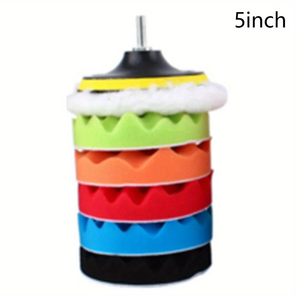 8-Piece Car Polishing Pad Set – 3/5/7 Inch Buffing & Wax Kit Peaceful Pleasures Health and Wellness