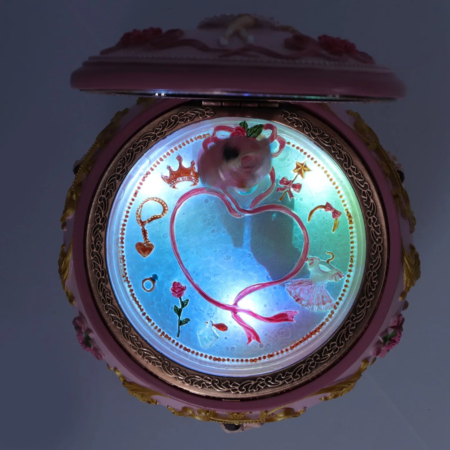 Decoration Music Box Exquisite LED Figurine Rotation Home Girls