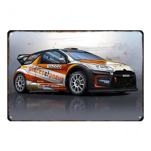 Cool Race Car Vintage Metal Poster Modern Sport Car Retro Tin Sign Auto Club Wall Decoration Plaque for Home Decor Peaceful Pleasures Health and Wellness