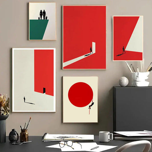 Modern Geometric Minimalist Canvas Wall Art Poster Print Canvas Wall Art Peaceful Pleasures Health and Wellness