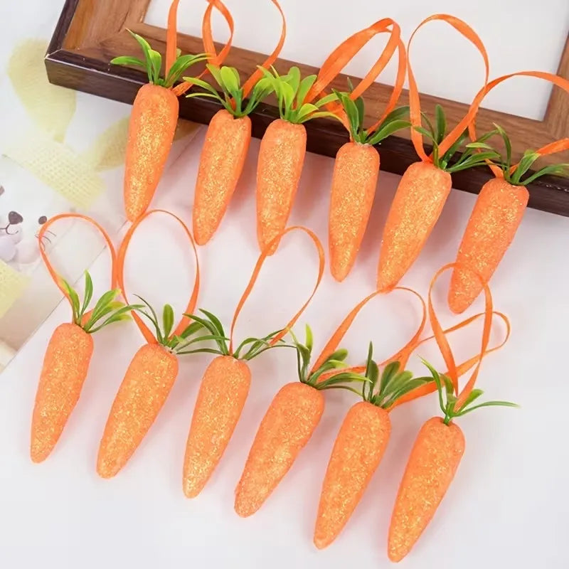 Mini Foam Easter Carrot Hanging Decorations – 6 to 120 Pack