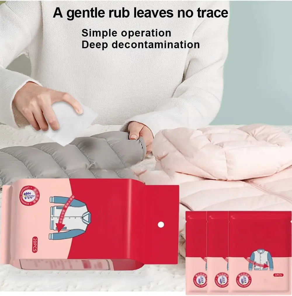 Disposable Clothing Stain Remover Wipes – No-Wash Formula