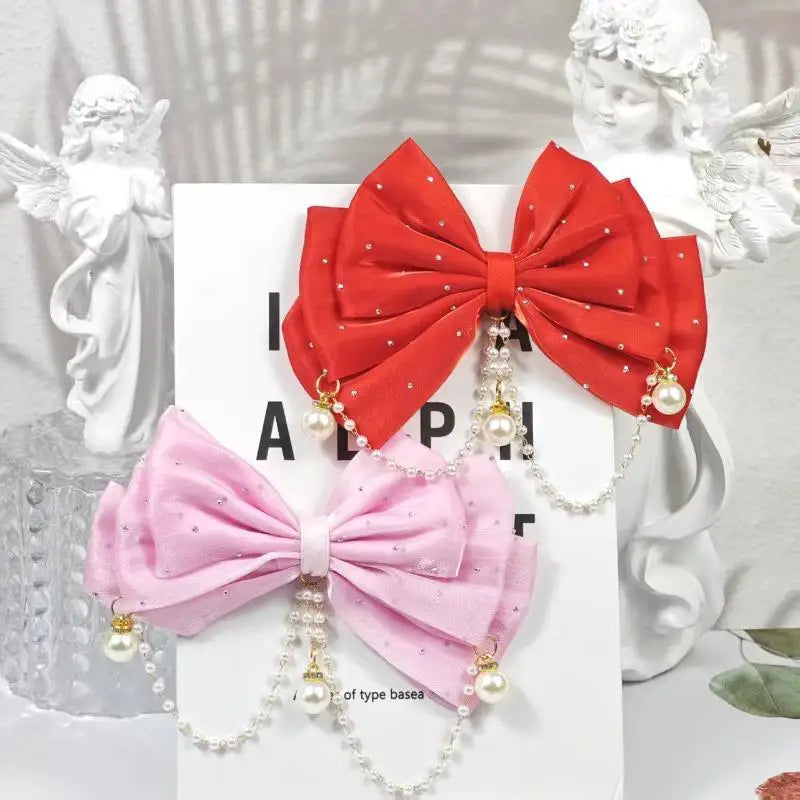 Rhinestone Bow Hair Clip for Girls – Princess Party Accessory