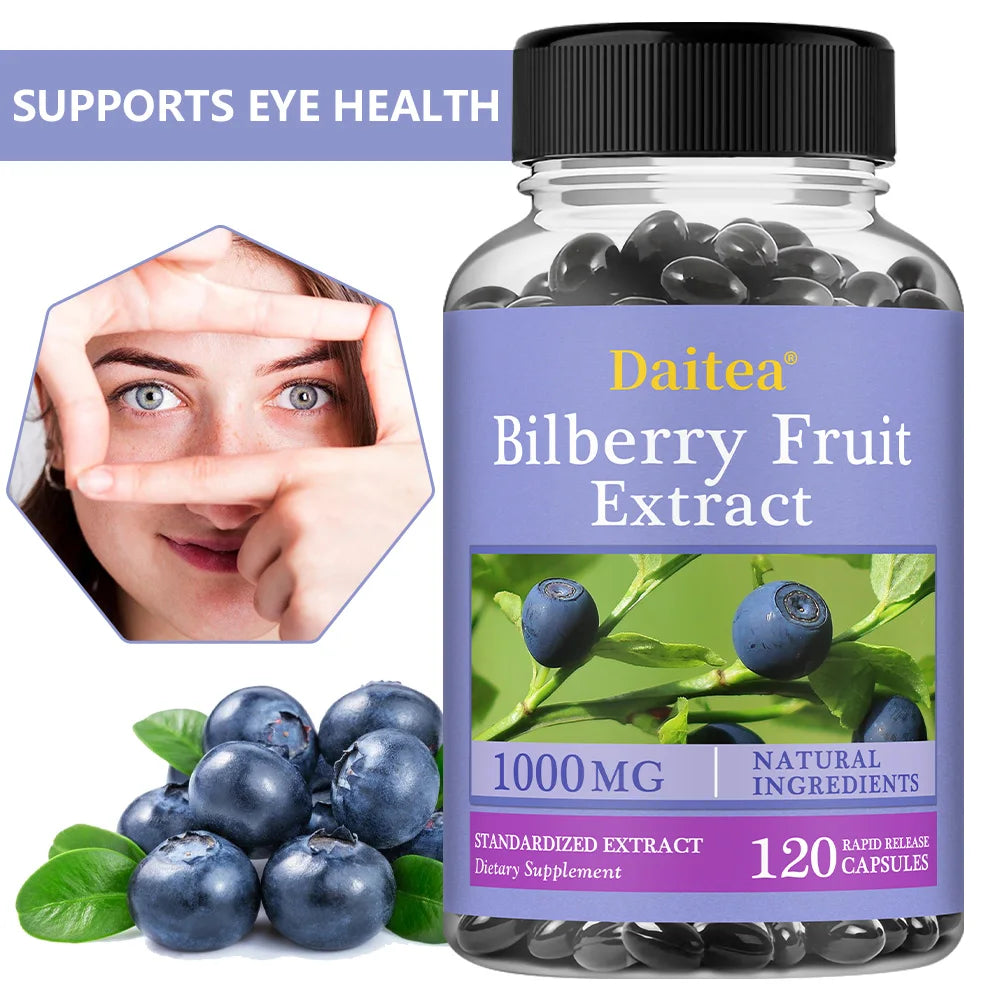 Bilberry Extract-Eye Health Supplement,Supports Vision,Brightens Eyes,Nourishes Eyes,Enhances Vision Health Dietary Supplement Peaceful Pleasures Health and Wellness