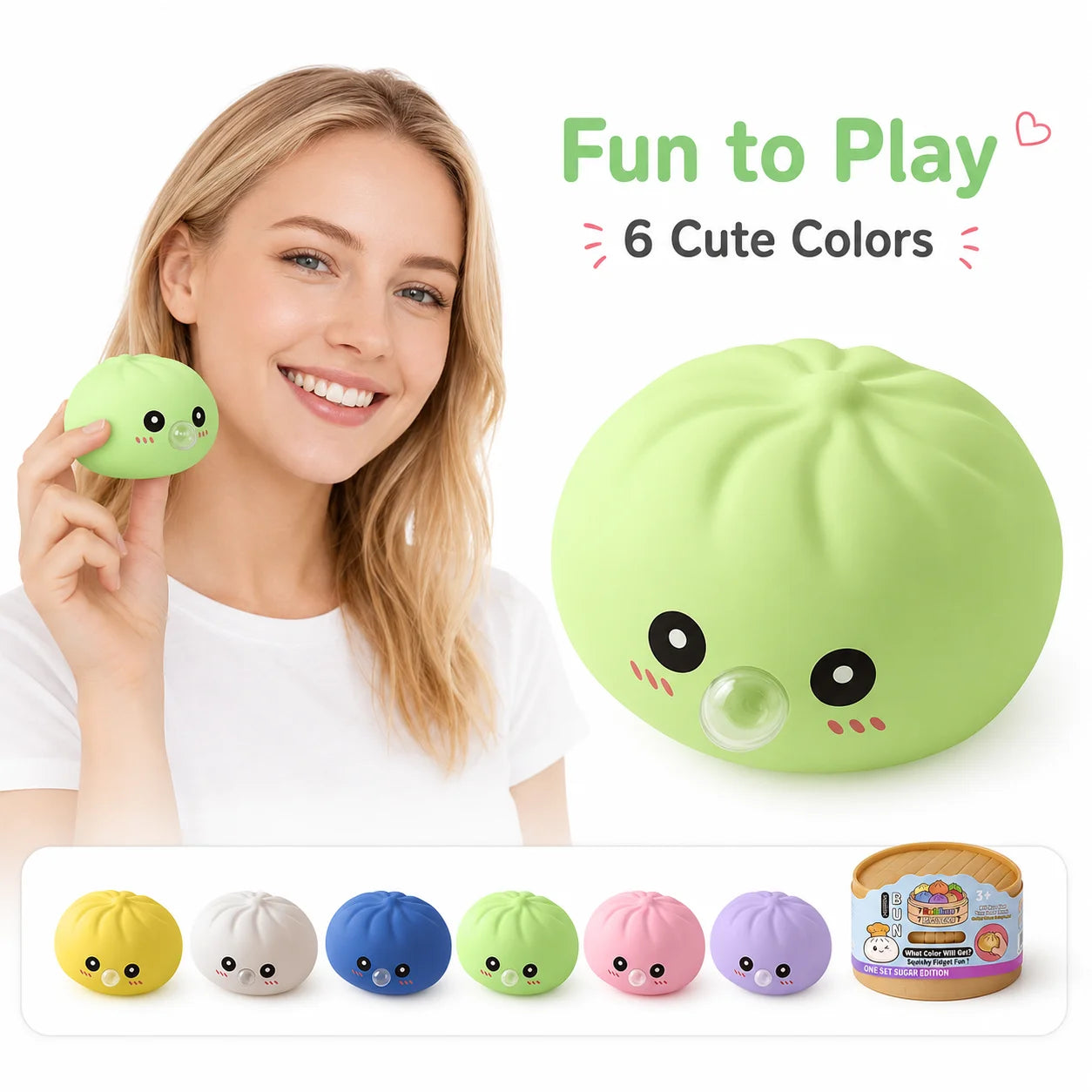 Dumpling Squeeze Fidget Toy – Soft Sensory Bubble Toy for Adults