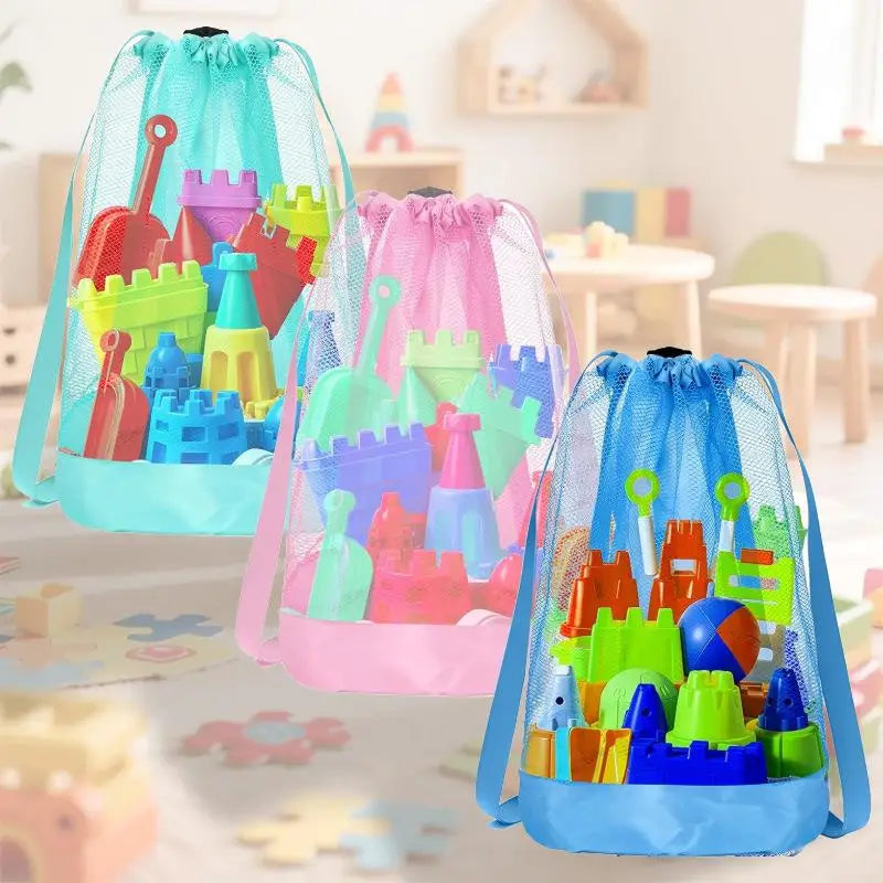 Extra-Large Sand-Resistant Drawstring Beach Bag for Kids