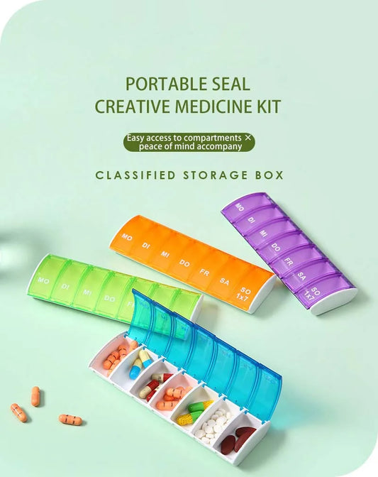 7-Day Weekly Pill Organizer | Portable Daily Tablet Case Weekly Pill Organizer Peaceful Pleasures Health and Wellness