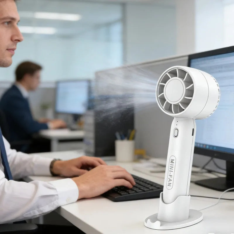 Portable 2-in-1 USB Mini Fan | 3-Speed Handheld & Desktop