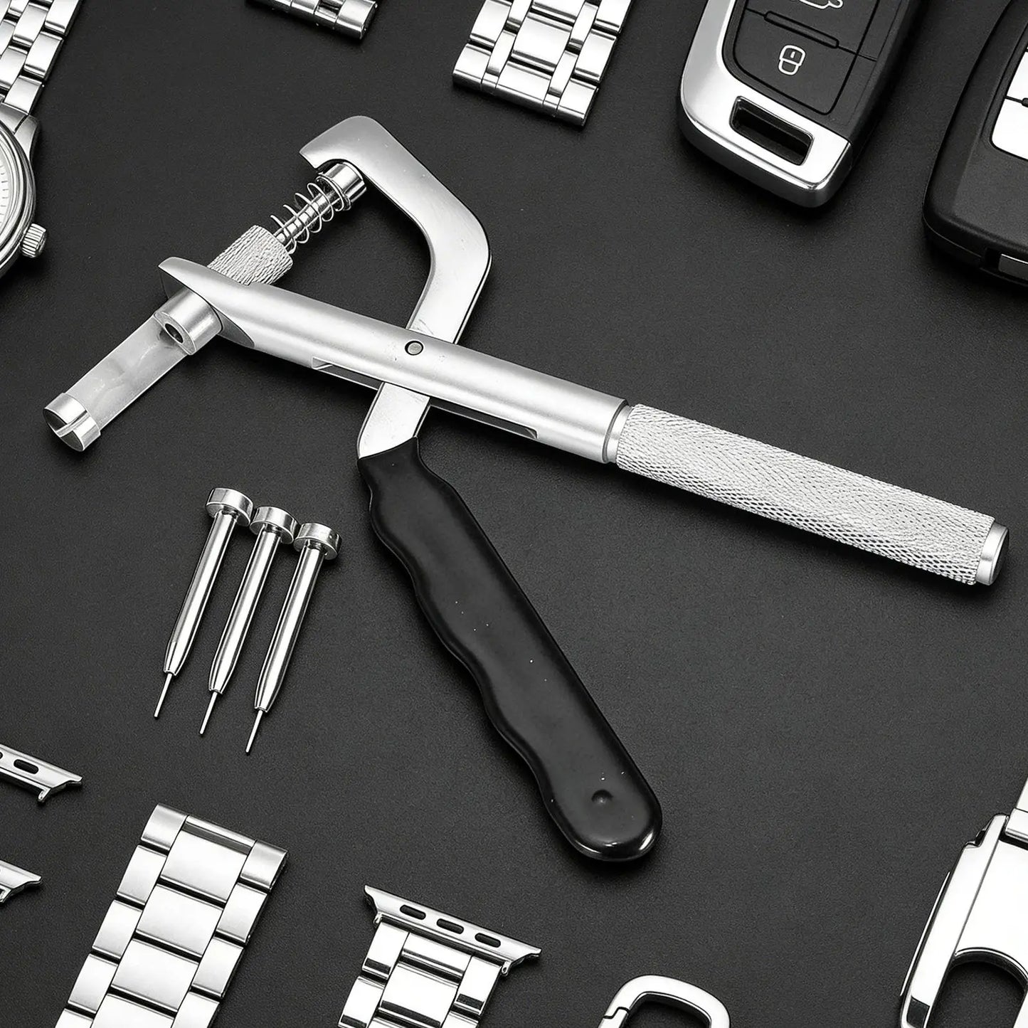 Car Folding Key Disassembly Tools Clamp Tool with 3 Pins Durable Blade Pin Repairing Tool Mounting Pin Removal Tool Pin Pliers Peaceful Pleasures Health and Wellness