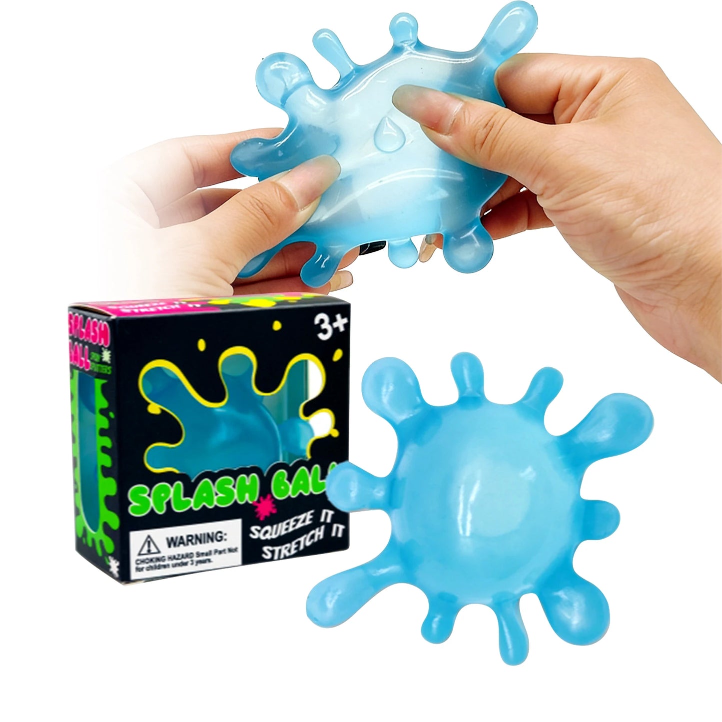 Splash Shaped Squeeze Ball Slow Rebound Stress Relief Fidget Toy Anti Anxiety Office Relaxation Toys Play Gift For Adults Kids Peaceful Pleasures Health and Wellness Blue Color