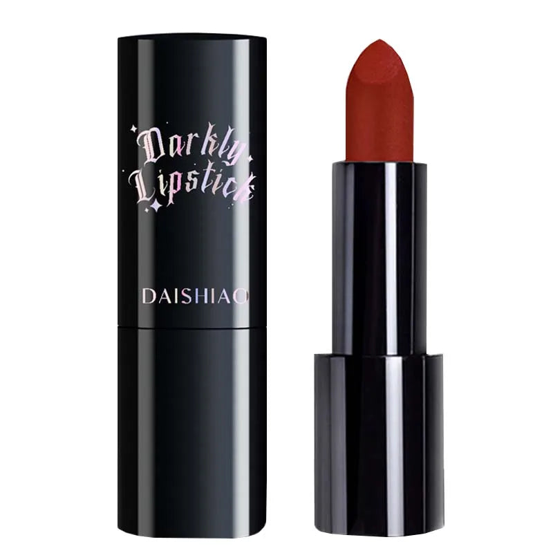 Halloween Matte Lipstick – Waterproof Black & Dark Purple
