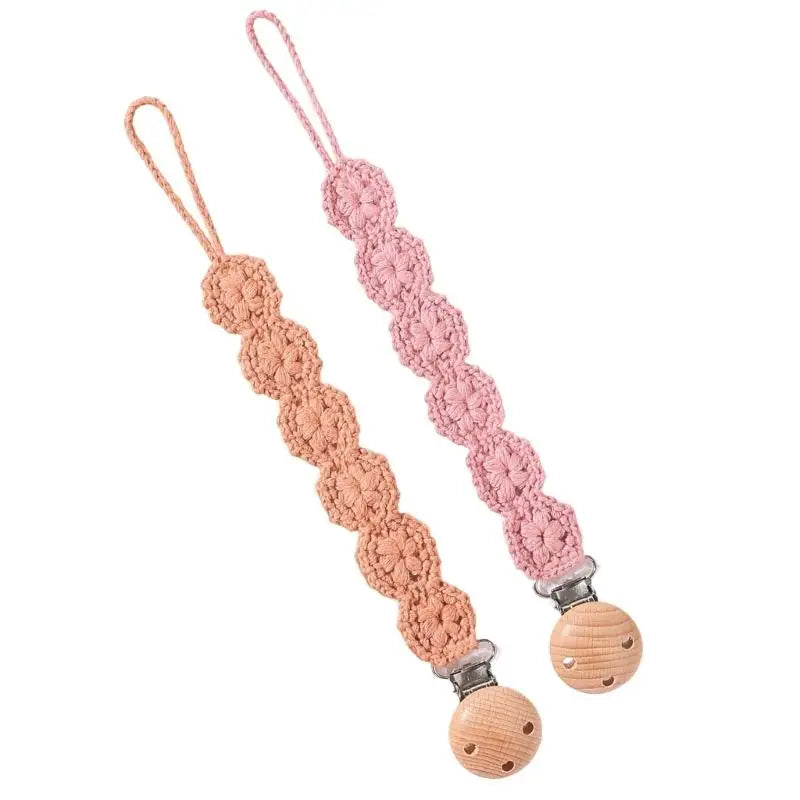 Baby Pacifier Clip Chain Holder 2-Pack – Safe & Soft Strap