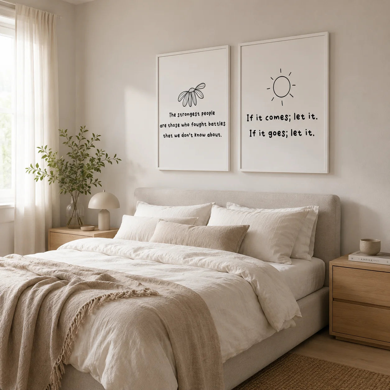 Nordic Minimalist Inspirational Quote Canvas Wall Art Print Canvas Wall Art Print Peaceful Pleasures Health and Wellness