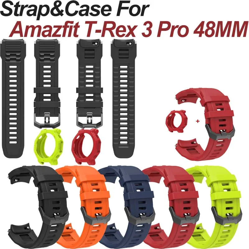 Silicone Case+bracelet Wrist Band for Amazfit T-Rex3 Pro 48mm Strap Cover Protector Case for Amazfit T-Rex 3Pro 48mm Bezel Frame Peaceful Pleasures Health and Wellness