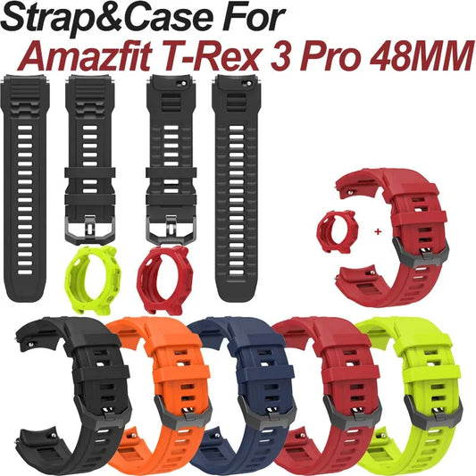 Silicone Case+bracelet Wrist Band for Amazfit T-Rex3 Pro 48mm Strap Cover Protector Case for Amazfit T-Rex 3Pro 48mm Bezel Frame Peaceful Pleasures Health and Wellness