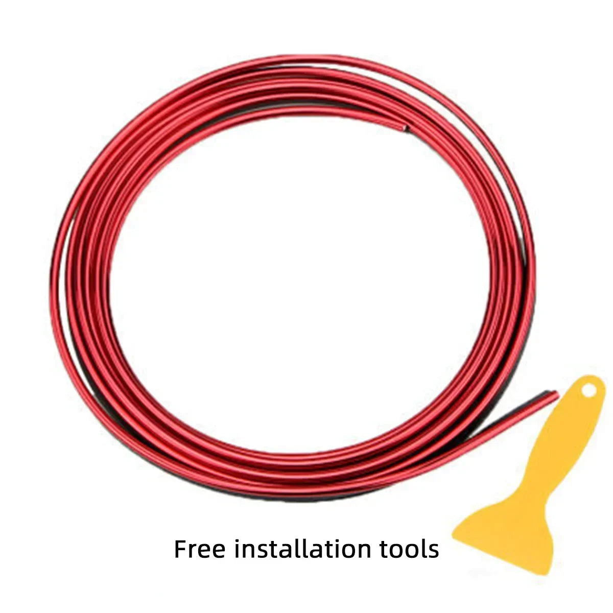 5M Car Interior Flex Trim Strip – Red & Silver Decor Peaceful Pleasures Health and Wellness Red