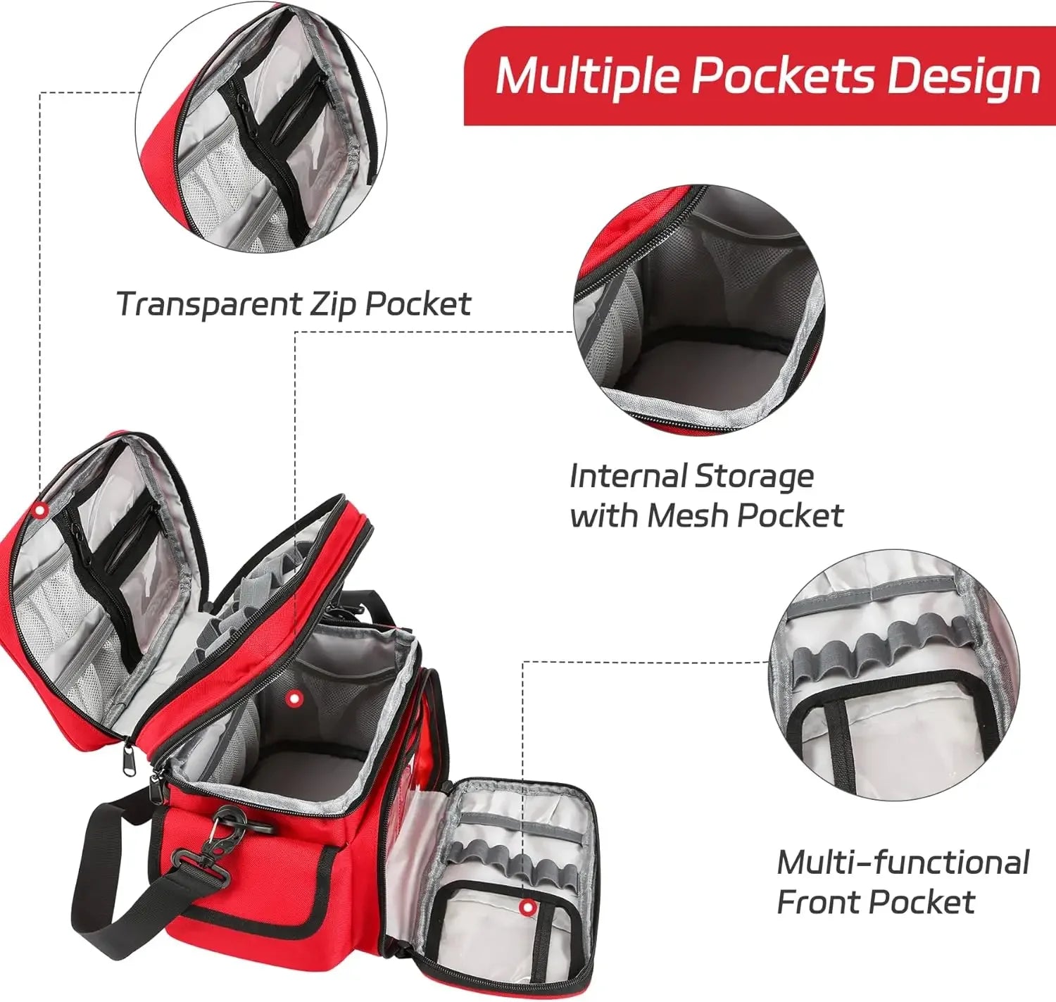 Double Layer Medical Bag Empty First Aid Bag Emergency Trauma Bag Empty, First Responder Organizer for Nurses,Home Health Care Peaceful Pleasures Health and Wellness