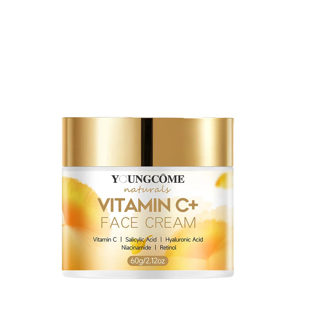Vitamin C Face Cream Retinol Smooth Wrinkle Moisturizing Firming Hyaluronic Lightening Repairing Smooth Skincare Whitening Cream Peaceful Pleasures Health and Wellness 60g