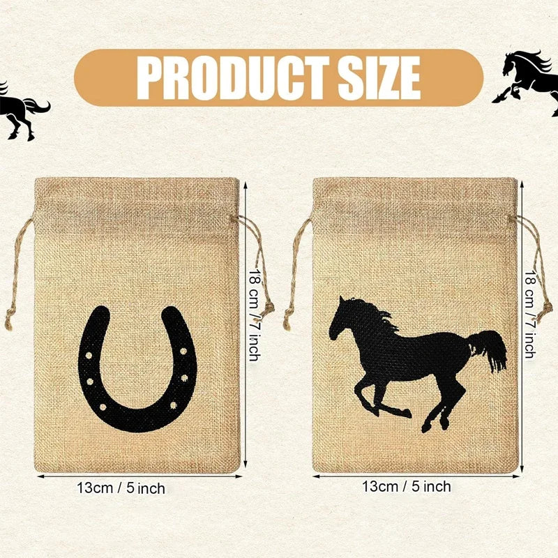 Western Cowboy Party Gift Bags | Horsehead & Horseshoe 5 Pack
