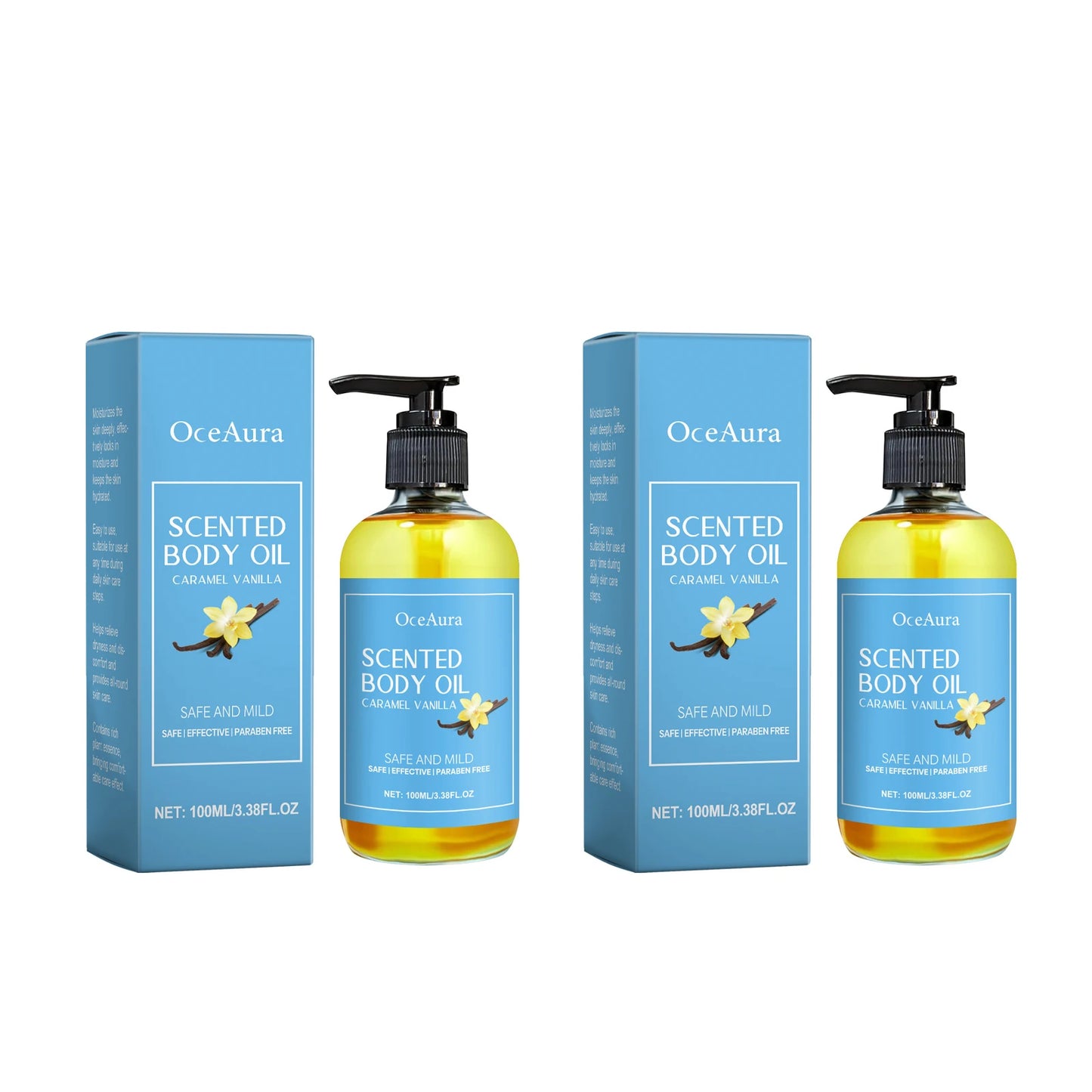 OceAura Vanilla Body Massage Oil – Moisturizing Stress Relief