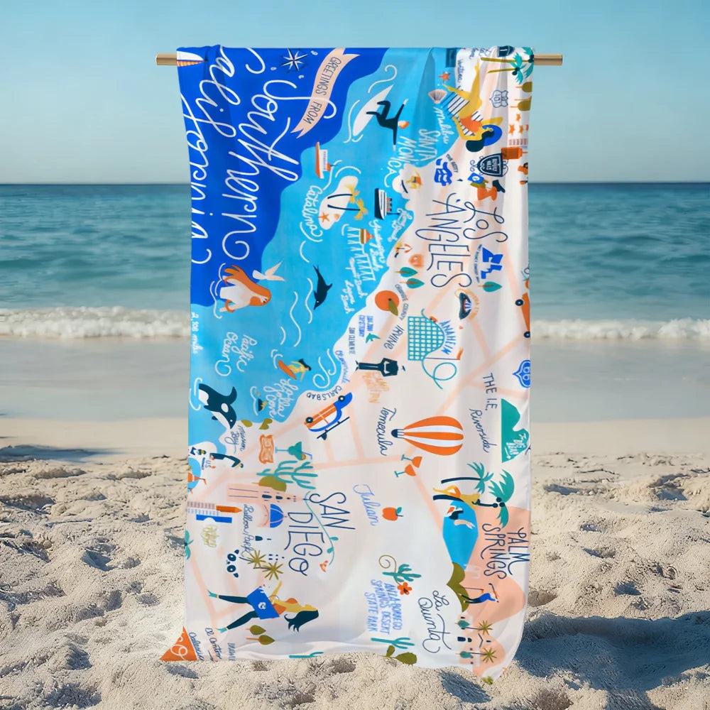 Quick-Dry Beach Towel | Soft Pool Towel for Travel & Gym Quick-Dry Beach Towel Peaceful Pleasures Health and Wellness