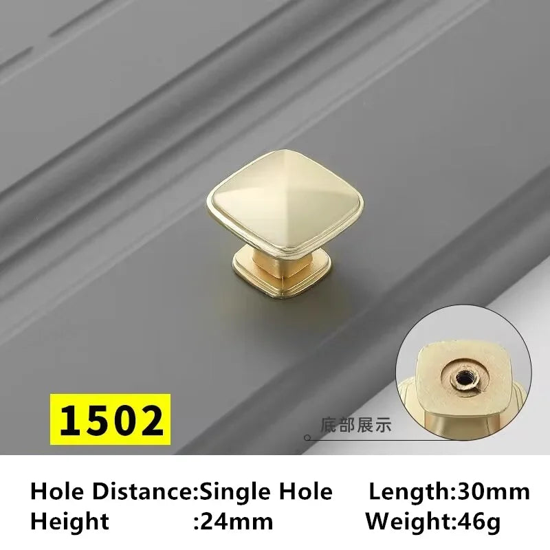 Golden Ring Cabinet Knob – Single Hole Zinc Alloy Drawer Handle