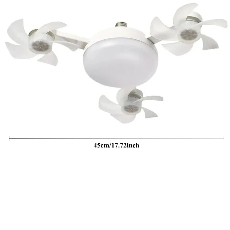 Remote Control LED Ceiling Fan Light – Dimmable Multi-Color